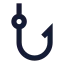 Fishinghook icon with solid sharp style