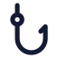 Fishinghook icon with solid standard style