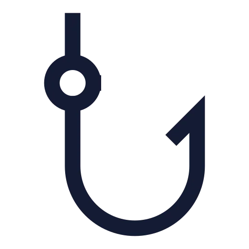 Fishing Hook Icon in Stroke Sharp style