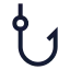 Fishinghook icon with stroke sharp style