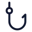 Fishinghook icon with stroke standard style