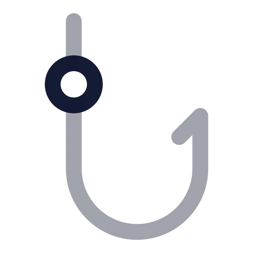 Fishing Hook Icon in Twotone Rounded style