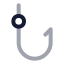 Fishinghook icon with twotone rounded style