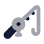 Fishingrod icon with bulk rounded style