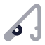 Fishingrod icon with bulk rounded style