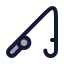 Fishingrod icon with duotone rounded style