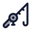 Fishingrod icon with duotone standard style