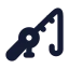Fishingrod icon with solid rounded style