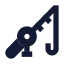 Fishingrod icon with solid sharp style