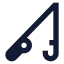 Fishingrod icon with solid sharp style