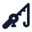 Fishingrod icon with solid standard style