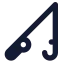 Fishingrod icon with solid standard style