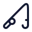 Fishingrod icon with stroke rounded style
