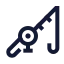 Fishingrod icon with stroke sharp style