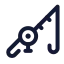 Fishingrod icon with stroke standard style