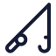 Fishingrod icon with stroke standard style