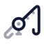 Fishingrod icon with twotone rounded style