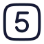 Fivesquare icon with stroke rounded style