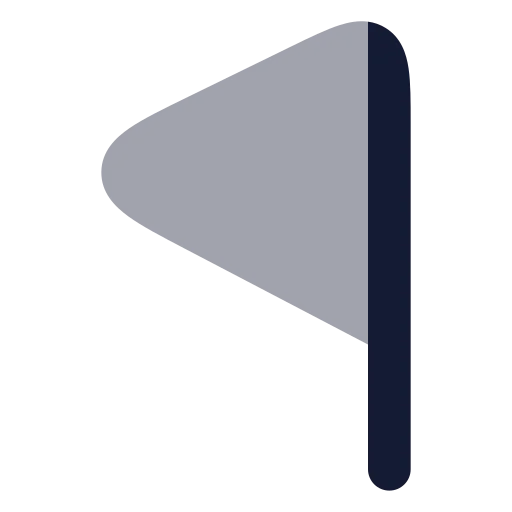 Flag Triangle Left Icon in Bulk Rounded style