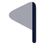 Flagtriangleleft icon with bulk rounded style