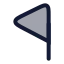 Flagtriangleleft icon with duotone rounded style