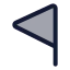Flagtriangleleft icon with duotone standard style