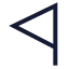 Flagtriangleleft icon with stroke sharp style