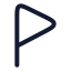 Flagtriangleright icon with stroke rounded style