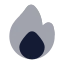 Flame icon with bulk rounded style