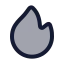 Flame icon with duotone rounded style