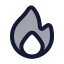 Flame icon with duotone rounded style