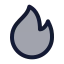 Flame icon with duotone standard style