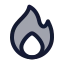 Flame icon with duotone standard style
