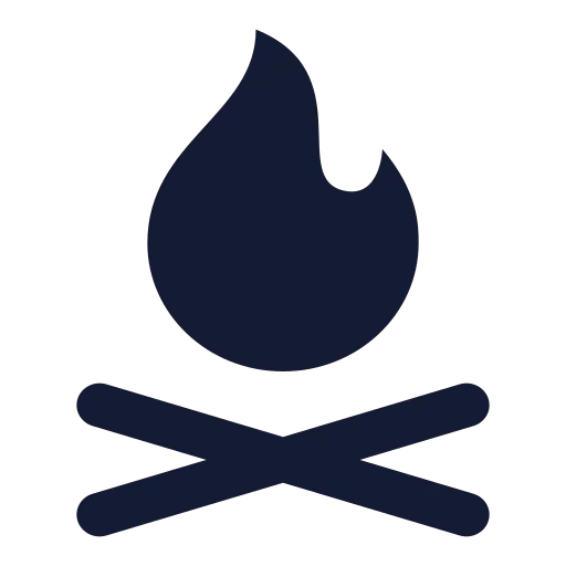 Flame Kindling Icon in Solid Rounded style