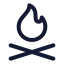 Flamekindling icon with stroke rounded style