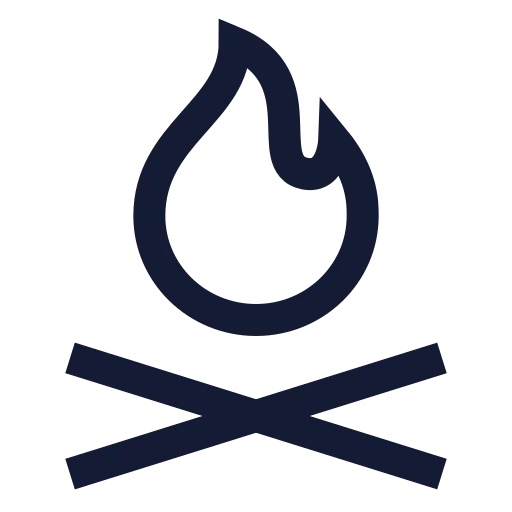 Flame Kindling Icon in Stroke Sharp style