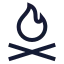 Flamekindling icon with stroke sharp style