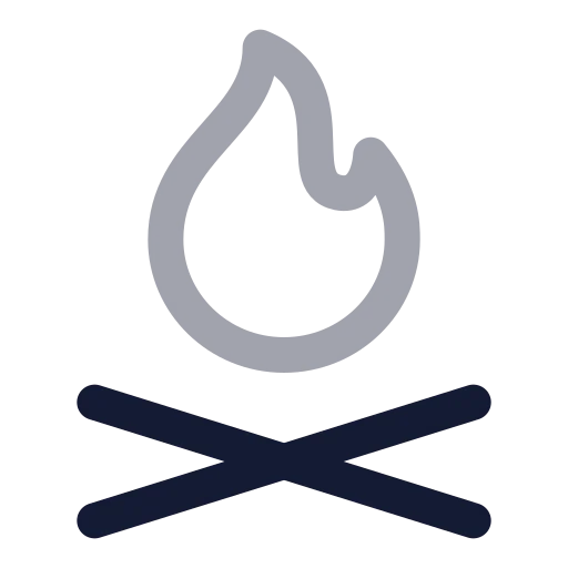 Flame Kindling Icon in Twotone Rounded style