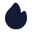 Flame icon with solid rounded style