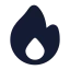 Flame icon with solid rounded style
