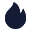 Flame icon with solid sharp style