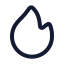 Flame icon with stroke rounded style