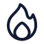 Flame icon with stroke standard style
