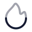 Flame icon with twotone rounded style