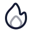 Flame icon with twotone rounded style