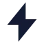 Flash icon with solid sharp style