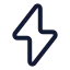 Flash icon with stroke rounded style