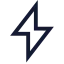 Flash icon with stroke sharp style