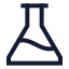 Flaskconical icon with stroke sharp style