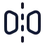 Fliphorizontal icon with stroke rounded style